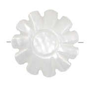 10mm mother-of-pearl daisy flower bead - Natural x1|raw }}