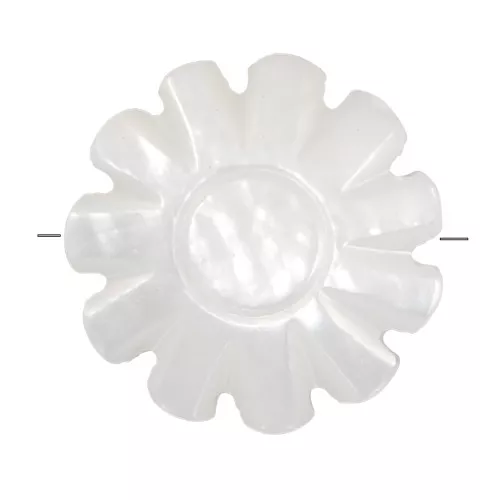 10mm mother-of-pearl daisy flower bead - Natural x1