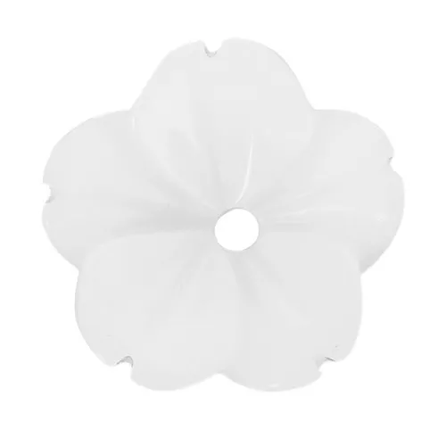9mm Curved flowers in opaque resin - White x10