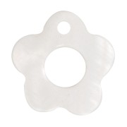 13mm Hollow mother-of-pearl flower charms - Natural x5|raw }}