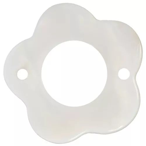 24mm Hollow mother-of-pearl flower spacers - Natural x5