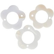 24mm Hollow mother-of-pearl flower spacers - Natural x5