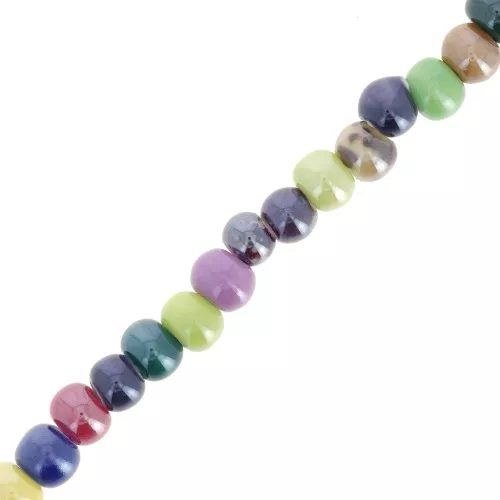 7x5mm Ceramic rondelle beads - Multicolored x34cm