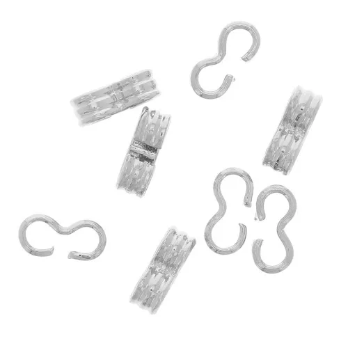 5.5x2mm Double Quick Links connectors - silver tone x65