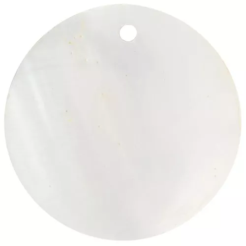 32mm Mother-of-Pearl Round curved pendants - Natural x2