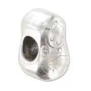 Matriochka Slider for 5mm cords Antique Silver Plating x1