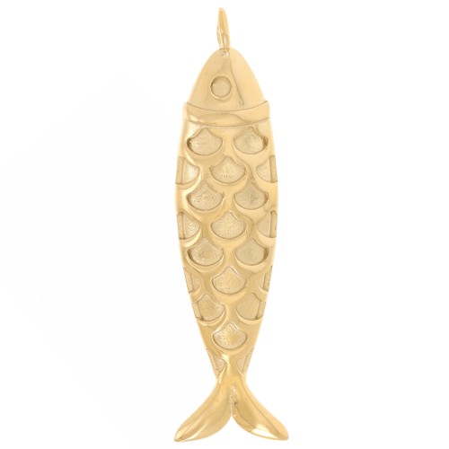 49x12mm 316L stainless steel Fish pendant - Gold x1