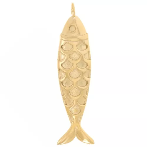 49x12mm 316L stainless steel Fish pendant - Gold x1