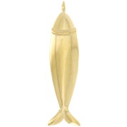 49x12mm 316L stainless steel Fish pendant - Gold x1