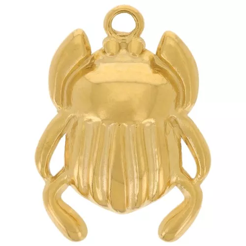 18x13mm 304L stainless steel Scarabée pendant - gold x1