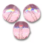 Fire Polished faceted round beads 14mm Rosaline x4