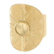 Stainless steel 316L adjustable wide ring - 6mm cabochon 6 mm S. 52 to 58 x1