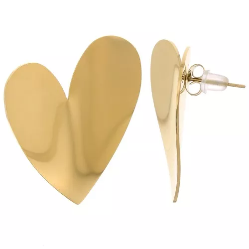 37x29mm 316L stainless steel Heart earrings - Gold x2