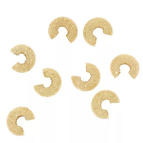 4mm Crimp covers Diamond effect - Gold x50