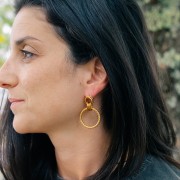 41x28mm 304L stainless steel Multi-hoop pendant earrings - Gold x2