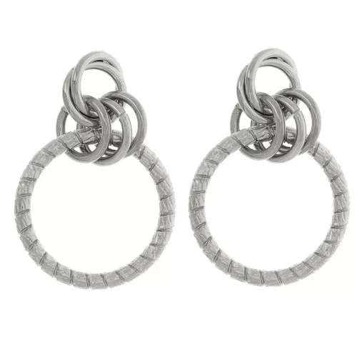 41x28mm 304L stainless steel Multi-hoop pendant earrings x2