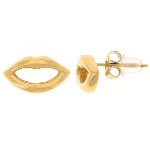 7.5x13mm stainless steel 304L Earrings - Gold x2