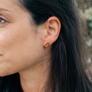 7.5x13mm stainless steel 304L Earrings - Gold x2