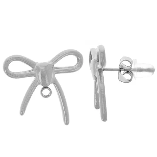 16x17mm 304L Stainless Steel EarStuds x2