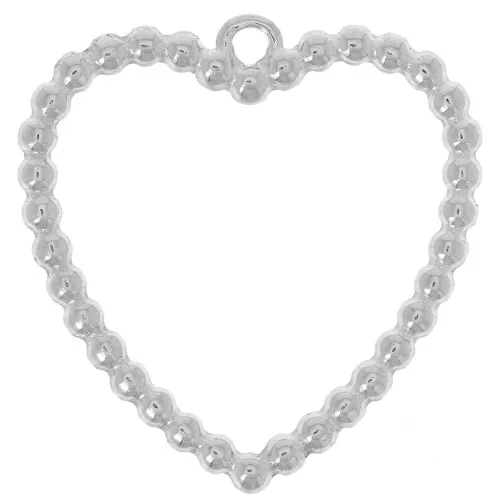 24x23mm 304L stainless steel Hollow heart pendants with small ball x2