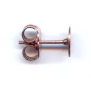 Flat pad earstuds 6mm Old Copper tone x4