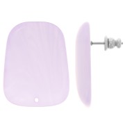 28x22mm Trapeze earstuds in translucent resin - Marbled Glycine x2|raw }}