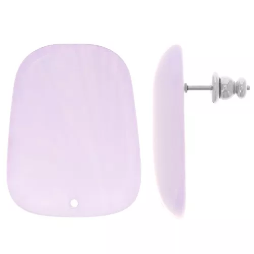 28x22mm Trapeze earstuds in translucent resin - Marbled Glycine x2
