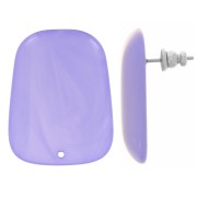 28x22mm Trapeze earstuds in translucent resin - Lavender Marble x2|raw }}