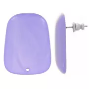 28x22mm Trapeze earstuds in translucent resin - Lavender Marble x2