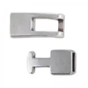 Hook and eye clasp 5mm cords Antique Silver Plating x1