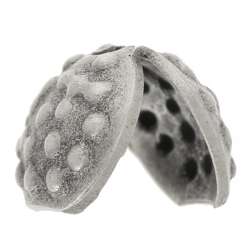 Knot covers 7mm Old silver tone x4