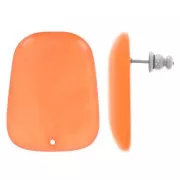 28x22mm Trapeze earstuds in translucent resin - Marbled Coral x2