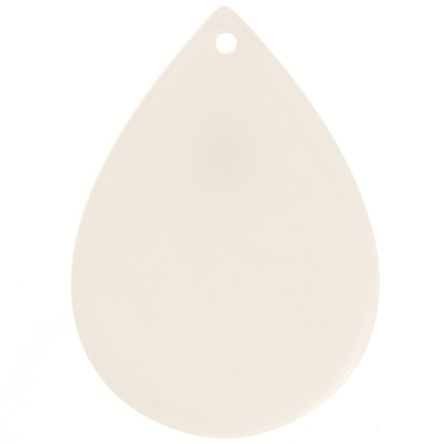 31x22mm Acetate drop pendant - Ecru x1