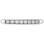 925 Sterling Silver Spacer rhinestones 2 rings 22mm x1|raw }}