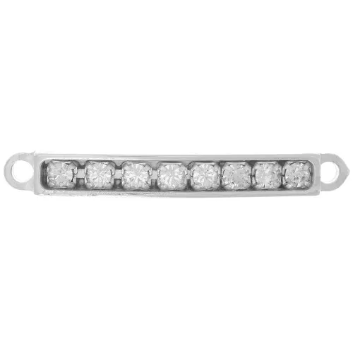925 Sterling Silver Spacer rhinestones 2 rings 22mm x1