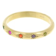 304L stainless steel Fine zirconium oxide ring star-set S57 - Gold x1|raw }}