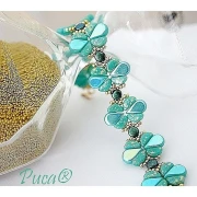 6x3mm Kos® Glass beads by Puca® - La Divine Aqua x10g