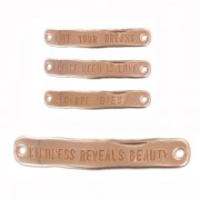 Spacer message 2 holes 40x7mm Gold rose tone x1