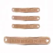 Spacer message 2 holes 40x7mm Gold rose tone x1