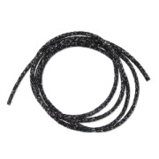 Metallic cord Mokuba 2 mm - Black silver thread x1m|raw }}