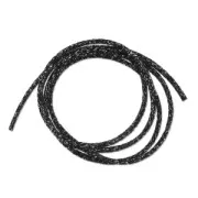 Metallic cord Mokuba 2 mm - Black silver thread x1m