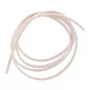 Metallic cord Mokuba 2 mm - Light pink silver thread x1m