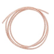 Metallic cord Mokuba 2 mm - Salmon silver thread x1m|raw }}