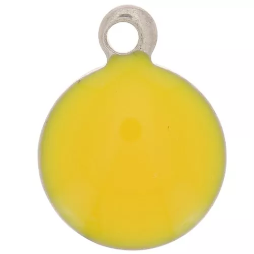 8mm 304 stainless steel and epoxy resin round charms - Ochre x5