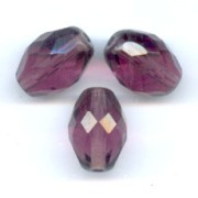Fire Polished faceted olive-shaped beads 13x10mm Amethyst x8|raw }}