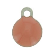4.5mm 304 stainless steel and epoxy resin round charms - Antique Pink x10