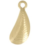 20x8 mm Mussel Shell Charm - Gold-Plated 304 Stainless Steel x1