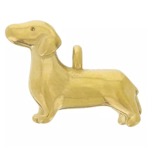 Dachshund Dog Charm 10x13 mm - Stainless Steel 316L Gold x1