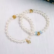 5 mm Flower-Patterned Cube Bead - 304 Stainless Steel, Gold-Plated x1