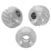 5 mm flattened round beads - 316L stainless steel x5